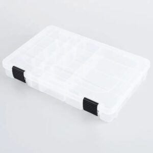 Large Rigid PP Plastic Fishing Tackle Storage Box with Removable Dividers Large Capacity for Lake & River